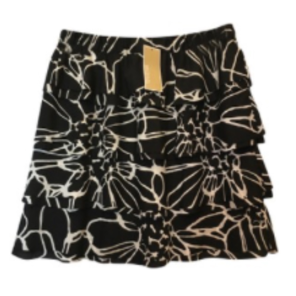 Michael Kors Black and White Tiered Skirt 6  NWT